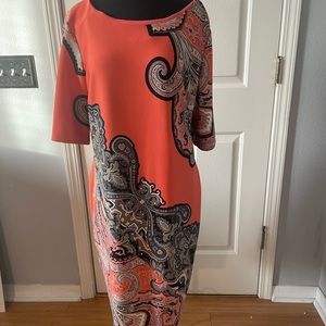 RM LL Coral Colored Dress with Beautiful Design Size 14
